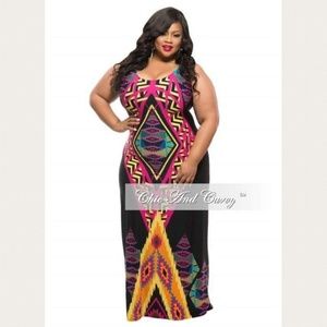 Aztec bodycon maxi dress